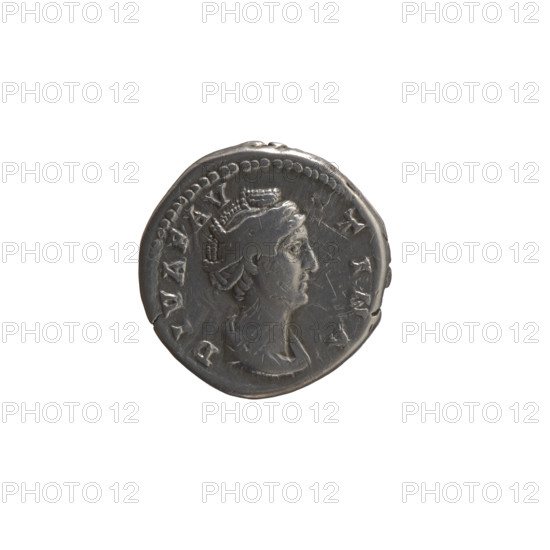 denarius, Faustina the Elder (98–141; Roman empress 138–141) (posthumous), issuer: Antoninus Pius (86–161; Roman emperor 138–161); obverse: Bust of Faustina I in drapery facing right, legend DIVA FAV—TINA around; reverse: Ceres veiled, standing left, holding a short torch in her right hand and a scepter in her left, legend AVGV—STA circumferential; iconography: Roman deities, Ceres; attributes: scepters, torches; after 141; Roman Empire (27 BC–476), Rome; coin (denarius), diameter 18.0 mm, weight 3.38 g, axis 180°.