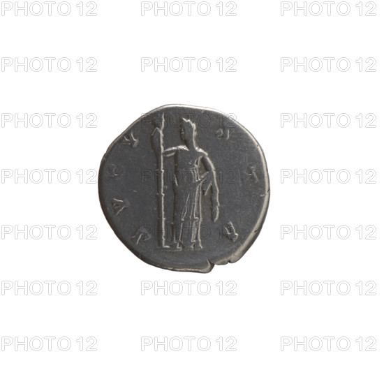 Denarius, posthumous issue with Faustina the Elder (98–141; Roman empress 138–141) and Antoninus Pius (86–161; Roman emperor 138–161) as issuer. Obverse: bust of Faustina I in drapery facing right, inscription 'DIVA · FAVSTINA' around. Reverse: Ceres standing left, holding a long torch in her right hand and raising the hem of her robe with her left, inscription 'A · VGV · STA' around. After 141 CE, Roman Empire (27 BCE–476 CE), Rome. Coin; diameter 16.5–17.5 mm; weight 3.25 g; axis 180°.