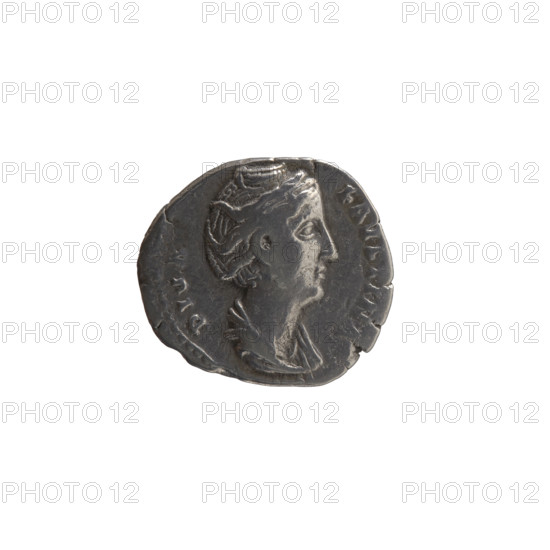 Denarius, posthumous issue for Faustina the Elder (98–141; Roman empress 138–141), struck under Antoninus Pius (86–161; Roman emperor 138–161), after 141. Obverse: Bust of Faustina I draped, facing right, legend DIVA • FAVSTINA. Reverse: Ceres standing left, holding a long torch in her right hand and lifting the hem of her robe with her left; partial legend A VGV… TA. Roman Empire (27 BC–476), Rome. Coin; diameter 16.0–16.5 mm, weight 3.10 g, axis 180°.
