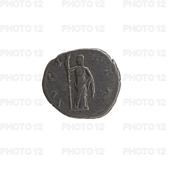 Denarius, posthumous issue for Faustina the Elder (98–141; Roman empress 138–141), issuer Antoninus Pius (86–161; Roman emperor 138–161). Obverse: bust of Faustina I in drapery facing right, legend DIVA • FAVSTINA. Reverse: Ceres standing left, holding a long torch in her right hand and lifting the hem of her robe with her left, legend A VG V— TA (circumferential). After 141, Roman Empire (27 BC–476), Rome. Coin: diameter 16.0–16.5 mm, weight 3.10 g, axis 180°.