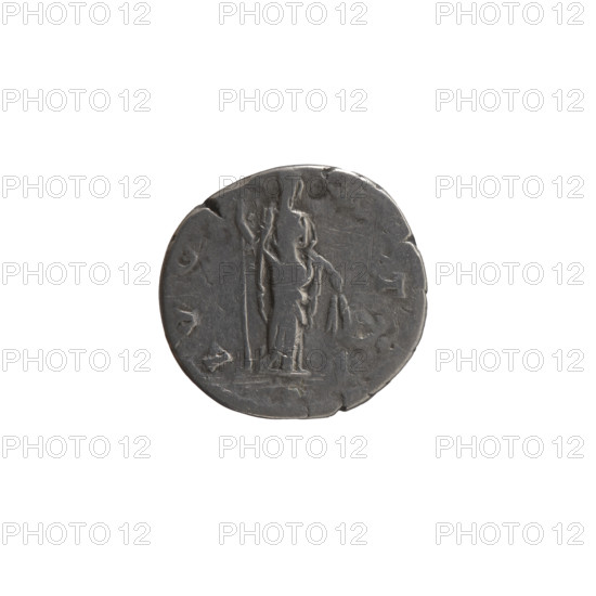 Denarius, Faustina the Elder (98–141; Roman empress 138–141) (posthumously), Antoninus Pius (86–161; Roman emperor 138–161) (issuer). Obverse: Bust of Faustina I in drapery facing right, inscription D IVA - FAVSTINA. Reverse: Ceres in a veil standing right, holding a long scepter in her right hand and ears of corn in her left, inscription A VG, TA circumferential. Iconography: scepters, Roman deities, ears of corn; Ceres (mythology). After 141, Roman Empire (27 BC–476), Rome. Coin: diameter 16.5–17.5 mm, weight 2.95 g, axis 180°.