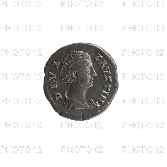 Denarius, posthumous issue for Faustina the Elder (98–141; Roman empress 138–141) and Antoninus Pius (86–161; Roman emperor 138–161), after 141 CE, Roman Empire (27 BCE–476 CE), Rome. Obverse: Bust of Faustina I draped, facing right, inscription DIVA • FAVSTINA. Reverse: Ceres veiled, standing left, holding ears of corn in her outstretched right hand and a long torch in her left, inscription A V • GV • STA. Iconography: Faustina I; Roman deities — Ceres; ears of corn; torches. Coin: silver denarius; diameter 17.5–18.0 mm; weight 3.05 g; axis 180°.