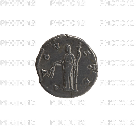 Denarius, Faustina the Elder (98–141; Roman empress 138–141) (posthumous), issuer Antoninus Pius (86–161; Roman emperor 138–161). Obverse: Bust of Faustina I in drapery facing right, inscription DIVA • FAVSTINA. Reverse: Ceres in a veil standing left, holding ears of corn in her outstretched right hand and a long torch in her left, inscription A V • GV • STA. After 141, Roman Empire (27 BC–476), Rome. Coin: diameter 17.5–18.0 mm, weight 3.05 g, axis 180°.
