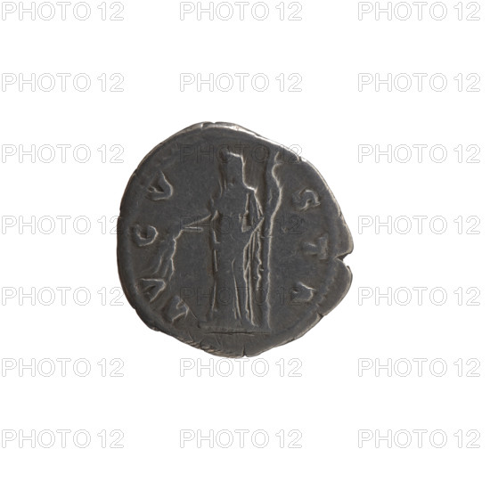 Denarius, posthumous portrait of Faustina the Elder (98–141; Roman empress 138–141); issuer Antoninus Pius (86–161; Roman emperor 138–161). Obverse: bust of Faustina I in drapery facing right, inscription DIVA · FAV · TINA around. Reverse: Ceres in a veil stands left, holding ears of corn in her outstretched right hand and a long torch in her left, inscription AVGVSTA around. Iconography: Roman deities; ears of corn; torches; Ceres. After 141 CE, Roman Empire (27 BCE–476 CE), Rome. Coin: diameter 17.5–19.0 mm, weight 3.30 g, axis 180°.