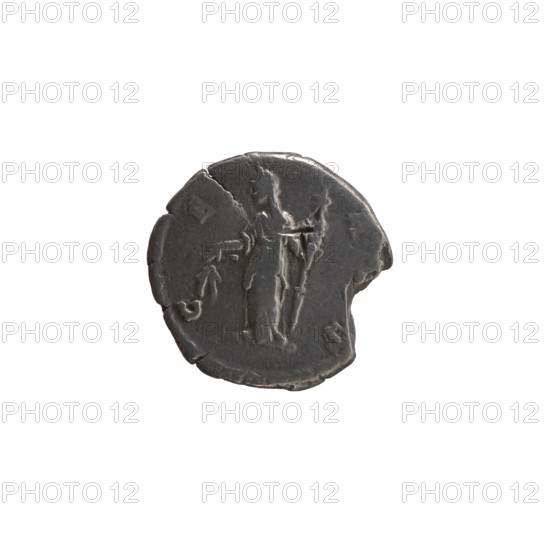 Denarius, Faustina the Elder (98–141; Roman empress 138–141) (posthumously), issuer Antoninus Pius (86–161; Roman emperor 138–161). Obverse: Bust of Faustina I in drapery facing right, inscribed D IVA - FA, TINA around. Reverse: Ceres in a veil stands to the left; in her outstretched right hand she holds ears of corn and in her left hand a long torch, inscription C - E - R, S around. Iconography: Ceres, ears of corn, torches; Faustina the Elder—iconography. After 141, Roman Empire (27 BC–476), Rome. Coin: silver denarius; diameter 15.5–17.0 mm, weight 2.95 g, axis 180°.