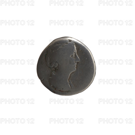 Denarius, posthumous issue for Faustina the Elder (98–141; Roman empress 138–141), issuer Antoninus Pius (86–161; Roman emperor 138–161). Obverse: bust of Faustina I in drapery facing right; legend around. Reverse: Ceres (wearing a veil) stands left, raises her right hand and holds a torch in her left; inscription 'RATIO' circumferential. After 141 CE, Roman Empire (27 BCE–476 CE), Rome. Coin: silver denarius; diameter 16.5 mm, weight 3.50 g, axis 0°.