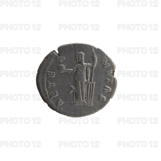 Denarius, Faustina the Elder (98–141; Roman empress 138–141) (posthumous); issuer: Antoninus Pius (86–161; Roman emperor 138–161). Obverse: Bust of Faustina I in drapery facing right, inscription DIVA FAV•STINA all around. Reverse: Fortuna in a veil stands left; in her outstretched right hand a globe, in her left a rudder, inscription AETER•NITAS all around. After 141, Roman Empire (27 BC–476), Rome. Coin: diameter 17.5–19.0 mm, weight 3.20 g, axis 180°.