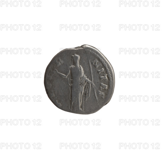 Denarius, Faustina the Elder (98–141; Roman empress 138–141) (posthumous); issuer: Antoninus Pius (86–161; Roman emperor 138–161). Obverse: bust of Faustina I in drapery facing right, legend DIVA FAVSTINA. Reverse: Juno, veiled, stands frontally, turns head left, right hand raised, holding a long scepter in left hand, legend AETERNTAS. After 141, Rome, Roman Empire (27 BC–476). Coin; diameter 17.0–17.5 mm; weight 3.05 g; axis 195°.