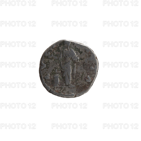 Denarius, Faustina the Elder (98–141; Roman empress 138–141) (posthumous); issuer: Antoninus Pius (86–161; Roman emperor 138–161). Bust of Faustina I in drapery facing right; legend IVA · FAV · TIN all around. Reverse: Pietas standing left, holding a container for incense, raising her right hand above an altar; legend A·VG·—·S·TA all around. After 141, Rome, Roman Empire (27 BC–476). Coin; diameter 15.5–16.0 mm; weight 3.07 g; axis 180°.