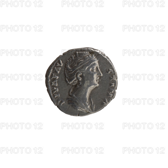 Denarius, Faustina the Elder (98–141; Roman empress 138–141) (posthumous), Antoninus Pius (86–161; Roman emperor 138–161) (issuer). Bust of Faustina I in drapery facing right, inscription DIVA FAVSTINA around; reverse: Pietas standing left, right hand raised above an altar, left hand on hip, inscription A VGVSTA circumferential. After 141, Roman Empire (27 BC–476), Rome. Coin: dia. 16.0–16.5 mm, weight 3.35 g, axis 0°.