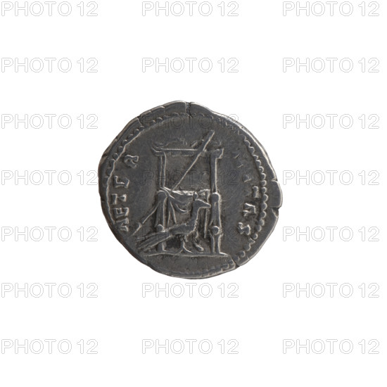Denarius, posthumous issue for Faustina the Elder (98–141; Roman empress 138–141). Obverse: Bust of Faustina I in drapery facing right, inscription DIVA • FAVSTINA. Reverse: Throne covered with drapery, a scepter leans on its left, a peacock with folded tail walks beneath, inscription AETER•NITAS. Issuer: Antoninus Pius (86–161; Roman emperor 138–161). Iconography: scepters, peacock (attribute), thrones. Date: after 141. Place/culture: Roman Empire, Rome. Object type: coin (denarius). Measurements: diameter 17.0–18.5 mm, weight 3.55 g, axis 180°.