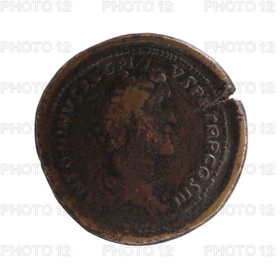 Sestertius, ca. 140–144. Obverse: Bust of Antoninus Pius in cloak (paludamentum) with laurel wreath, facing right; inscription ANTONINVS AVG PI - VS PP TR P COS III. Reverse: Bust of young Marcus Aurelius in cloak (paludamentum), without headgear, facing right; inscription AVRELIV, CAESAR AVG PII F COS and below the portrait SC. Roman Empire; Rome. Coin: bronze; diameter 35.5–36.0 mm; weight 29.78 g; axis 15°. Subjects: Antoninus Pius (86–161; Roman emperor 138–161), Marcus Aurelius (121–180; Roman emperor 161–180; caesar 139–161). Iconography: heads, paludamentum.
