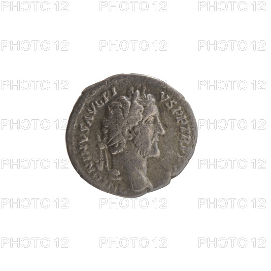 Denarius, Antoninus Pius (86–161; Roman emperor 138–161), issuer; Marcus Aurelius (121–180; Roman emperor 161–180), caesar 139–161; Marcus Aurelius (heir to the throne; 138–161) — iconography. Obverse: Head of Antoninus Pius with laurel wreath facing right, legend ANTONINVS AVG PIVS - PP TR P CO. Reverse: Head of young Marcus Aurelius without a covering facing right, legend AVRELIVS CAESAR - AVG PII F COS. Date: 140. Culture: Roman Empire. Place: Rome. Object: coin (denarius). Dimensions: diam. 17.0–18.0 mm; weight 2.84 g; axis 30°.