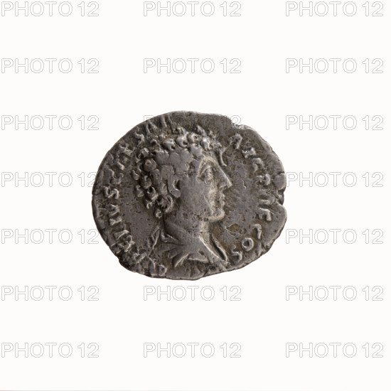Denarius; obverse: Head of Antoninus Pius without a cap to the right, inscription 'ANTONINVS AVG PIVS PP TR P COS III'; reverse: Bust of young Marcus Aurelius in a cloak (paludamentum), without headgear, right, inscription 'AVRELIVS CAESAR AVG PII F COS'; issued under Antoninus Pius (86–161, Roman emperor 138–161) and Marcus Aurelius (121–180, Roman emperor 161–180; caesar 139–161); iconography: heads, paludamentums; date circa 140; Roman Empire (27 BC–476), Rome; coin diameter 16.0–18.0 mm, weight 2.89 g, axis 180°.