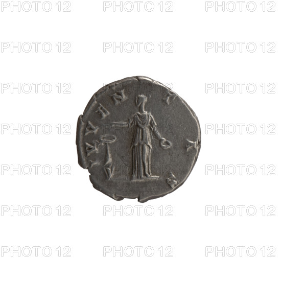 Denarius, Antoninus Pius (86–161; Roman emperor 138–161), issuer; Marcus Aurelius (121–180; Roman emperor 161–180), caesar 139–161; depiction/iconography: incense, patera, candelabrum, Iuventas (personification). Obverse: Head of young Marcus Aurelius bare, right, legend AVRELIVS CAE SAR A, GP, IFC, around. Reverse: Iuventas standing left, pouring incense on a candelabrum with right hand, holding a patera in left, legend IVVEN TAS, around. Date: 140–144. Culture/place: Roman Empire, Rome. Object type/material: coin (denarius). Weight: 3.25 g. Diameter: 17.0–17.5 mm. Axis: 15°.