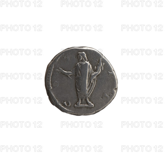 Denarius, Marcus Aurelius (121–180; Roman emperor 161–180; caesar 139–161), issuer Antoninus Pius (86–161; Roman emperor 138–161). Obverse: Head of young Marcus Aurelius without a cap to the right, legend 'AVRELIVS ... SAR AVG PII F'. Reverse: Personification Honos stands left, holding a branch in his right hand and a cornucopia in his left; inscriptions 'C O - S - I I' around. Date ca. 145–147. Roman Empire, Rome. Coin: diameter 16.0–16.5 mm, weight 3.50 g, axis 180°.