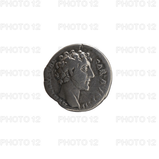 Denarius, Marcus Aurelius (121–180, Roman emperor 161–180; caesar 139–161); issuer: Antoninus Pius (86–161, Roman emperor 138–161). Obverse: Head of young Marcus Aurelius without a cap to right, inscription 'A RELIVS CAE-SAR AV PII F' all around. Reverse: Honos (personification) stands left, holding a branch in his right hand and a cornucopia in his left, with legend letters around. Date: ca. 145–147. Roman Empire, Rome. Coin; diameter 16.5 mm, weight 2.65 g, axis 180°.