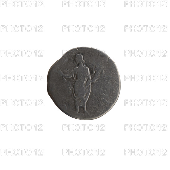 Denarius, Marcus Aurelius (121–180; Roman emperor 161–180), issued under Antoninus Pius (86–161; Roman emperor 138–161). Obverse: head of young Marcus Aurelius without a cap facing right, inscription 'A RELIVS CAE SAR AV PII F' all around. Reverse: personification Honos stands left, holding a branch in his right hand and a cornucopia in his left, with letters 'C - S - I I' around. Iconography: personifications, Honos, branches, cornucopias. Date: ca. 145–147. Roman Empire, Rome. Coin: silver denarius, diameter 16.5 mm, weight 2.65 g, axis 180°.