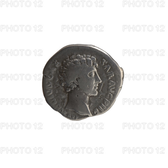 Denarius, Marcus Aurelius (121–180; Roman emperor 161–180), caesar 139–161; issuer: Antoninus Pius (86–161; Roman emperor 138–161). Obverse: Head of young Marcus Aurelius without a cap to the right, inscription A·RELIVS·CAE·SAR·AVG·PII·F around. Reverse: Spes (personification) walking left, holding a flower in her right hand and lifting the hem of her robe with her left, inscription COS·I·I around. Iconography: Marcus Aurelius (heir to the throne; 138–161), flowers, personifications. Date ca. 145–147. Roman Empire (27 BC–476), Rome. Coin: denarius; diameter 17.5–19.0 mm, weight 3.25 g, axis 180°.