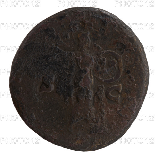 Sestertius of Marcus Aurelius (121–180), issued during his time as Caesar (139–161) under Emperor Antoninus Pius (86–161), ca. mid-2nd century. Obverse: head of young Marcus Aurelius bare to the right, legend IVS CAESAR - AVG PII FC, II around. Reverse: Minerva walking right, right hand raised holding a spear ready to throw, left hand holding a round shield; fields marked S - C, 145 - 147. Roman Empire; Rome. Bronze coin; diameter 31.0–32.5 mm, weight 25.70 g, axis 0°.