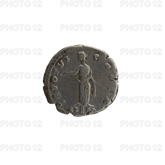Denarius; obverse: head of young Marcus Aurelius without a cap to the right, legend 'AVRELIVS CAESAR AN[...]' around; reverse: Clementia personified standing frontally, head turned left, holding a patera in her right hand and lifting the hem of her robe with her left, legend 'TR POT VI - CO, I' and 'CLEM' in field. Issuers: Marcus Aurelius (121–180; Roman emperor 161–180; caesar 139–161) and Antoninus Pius (86–161; Roman emperor 138–161). Date: 151–152. Culture/place: Roman Empire, Rome. Medium: silver coin (denarius). Diameter: 16.5–18.0 mm. Weight: 3.50 g. Axis: 180°.