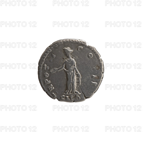 Denarius, Marcus Aurelius (121–180; Roman emperor 161–180), caesar 139–161; Antoninus Pius (86–161; Roman emperor 138–161) — issuer. Obverse: Head of young Marcus Aurelius without a cap to the right, inscription VRELIVS CAESAR AN-TONINI AVG PII FIL all around. Reverse: Clementia stands frontally, head turned left, holding a patera in her right hand and lifting the hem of her robe with her left; inscription TR POT, I-COS II all around, CLEM in exergue. Date: 151–152. Roman Empire (27 BC–476), Rome. Coin; diameter 17.0–19.0 mm, weight 3.15 g, axis 180°.