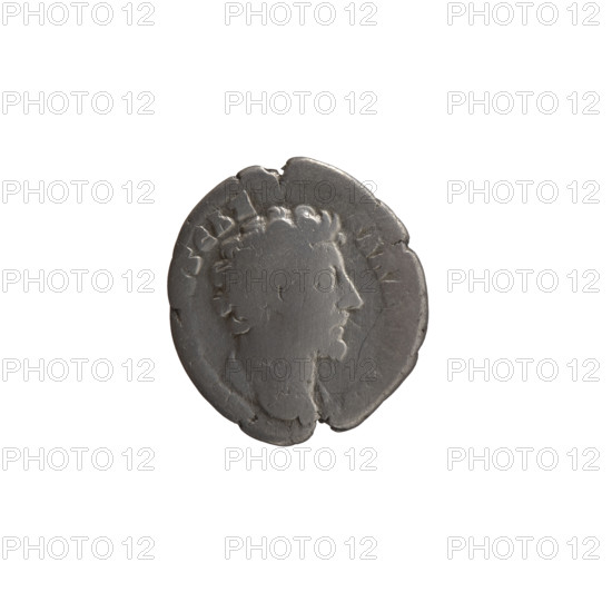 Denarius, Marcus Aurelius (121–180; Roman emperor 161–180), caesar 139–161; issuer: Antoninus Pius (86–161; Roman emperor 138–161). Obverse: Head of young Marcus Aurelius, bare, drapery on left shoulder, inscription 'VS CAE - SAR A' around. Reverse: Minerva standing left, holds an owl in outstretched right hand, rests left hand on shield and spear, inscription 'TR POT - VIIII - COS' around. Iconography includes Roman deities (Minerva), owls, spears, shields. Date: ca. 154–155. Roman Empire, Rome. Coin: diameter 16.5–18.5 mm, weight 3.01 g, axis 0°.