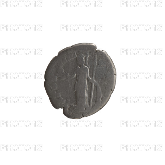 Denarius, Marcus Aurelius (121–180; Roman emperor 161–180), caesar 139–161; issuer: Antoninus Pius (86–161; Roman emperor 138–161). Obverse: Head of young Marcus Aurelius bare, drapery on left shoulder, inscription 'VS CAE - SAR A' around. Reverse: Minerva stands left, holds an owl in her outstretched right hand, rests left hand on shield and spear, inscription 'TR POT - VIIII - COS' around. Iconography: Roman deities, Minerva; Marcus Aurelius (heir) — owls, spears, shields. Date: 154–155 CE. Roman Empire (27 BC–476), Rome. Coin: dia. 16.5–18.5 mm, weight 3.01 g, axis 0°.