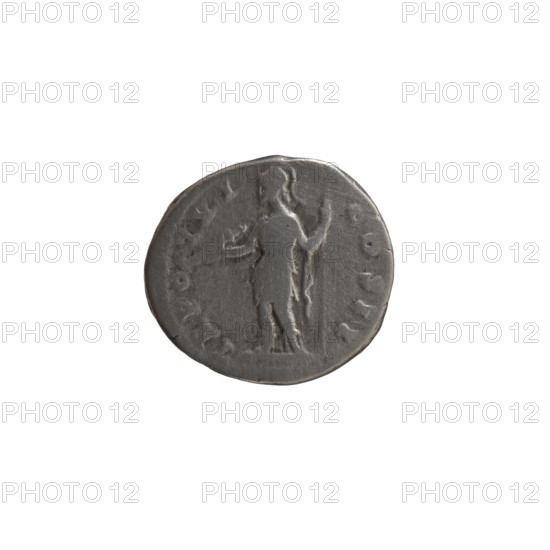 Denarius, Marcus Aurelius (121–180; Roman emperor 161–180), caesar 139–161; issuer: Antoninus Pius (86–161; Roman emperor 138–161). Obverse: Head of young Marcus Aurelius without a cap to the right, inscription AVRELIV AES - ANTON AVG PII F all around. Reverse: Virtus stands left, holding a parade dagger (parazonium) in his right hand and a spear with the head pointing downwards in his left, inscription TR PO - T XI - COS II all around. Date: 156–157. Roman Empire, Rome. Coin. Diameter: 16.0–17.5 mm. Weight: 3.30 g. Axis: 180°.
