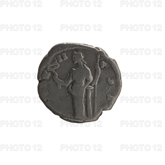 Denarius, Marcus Aurelius (121–180; Roman emperor 161–180), issued during reign of Antoninus Pius (86–161; Roman emperor 138–161). Obverse: head of Marcus Aurelius (without a cap) right, inscription AVRELIVS CA, circumferential. Reverse: Felicitas standing left, holding a caduceus in her right hand and a scepter in her left, inscription X - II - COSI, circumferential. Date: 157–158. Roman Empire (27 BC–476), Rome. Coin; diameter 16.0–16.5 mm, weight 3.18 g, axis 30°.