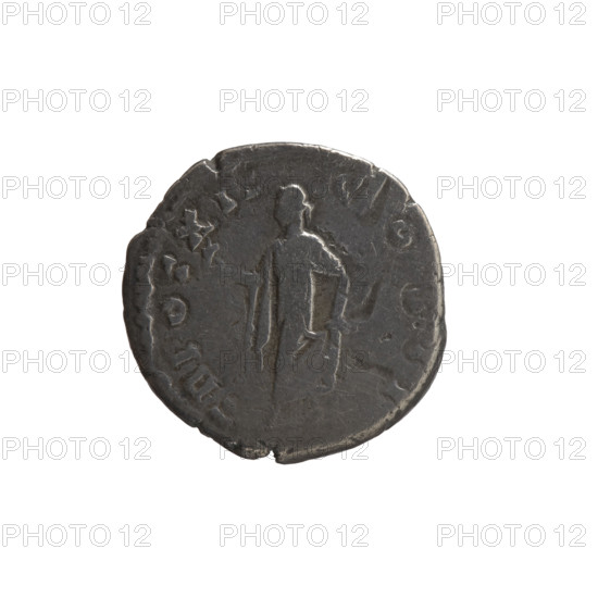Denarius depicting Head of Marcus Aurelius uncovered, with drapery on the left shoulder, right, inscription AVRELI-TON AVG PII F (circumferential); reverse: Spes walks left, holding a flower in his right hand, lifting the hem of his robe with his left hand, inscription TR POT X - II - COS II (circumferential). Issued ca. 157–158 by Antoninus Pius (86–161, Roman emperor 138–161) featuring Marcus Aurelius (121–180; heir/caesar 139–161; emperor 161–180). Roman Empire, Rome. Coin (denarius), diameter 15.5–16.5 mm, weight 2.77 g, axis 195°.
