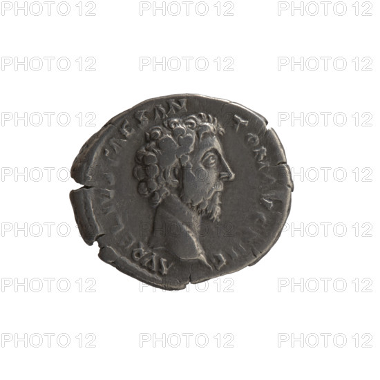 Denarius, Marcus Aurelius (121–180; Roman emperor 161–180), (caesar 139–161); issuer: Antoninus Pius (86–161; Roman emperor 138–161). Iconography: Head of Marcus Aurelius without a cap to the right, inscription AVR S CAES AN - TON AVG PII F around; reverse: Spes (personification) walking left, holding a flower in her right hand, lifting the hem of her robe with her left hand, inscription TR POT XIII - COS II around. Date: 158–159. Roman Empire (27 BC–476), Rome. Coin; diameter 16.0–18.0 mm, weight 3.12 g, axis 195°.