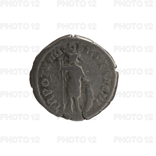 Denarius, Marcus Aurelius (121–180; Roman emperor 161–180), (caesar 139–161), Antoninus Pius (86–161; Roman emperor 138–161) (issuer). Obverse: Head of Marcus Aurelius uncovered to the right, inscription 'AVRELIVS CAESAR AVG PII F' all around. Reverse: Mars stands frontally, head turned to the right, in his right hand a spear with the head down, his left hand rests on a shield, inscription 'TR POT XIIII, COS DESIG III' all around. Iconography includes Roman deities, shields, spears. Date: 159–160. Culture: Roman Empire. Place: Rome. Object type: coin (denarius). Dimensions: diameter 17.0 mm, weight 2.75 g, axis 0°.