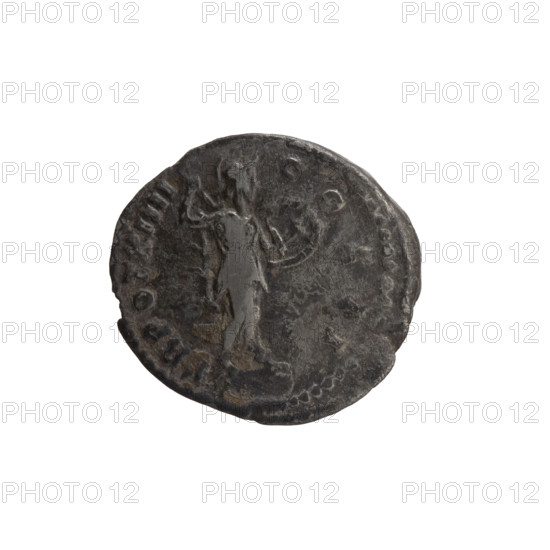 Denarius depicting head of Marcus Aurelius without a cap to the right, inscription AVRELIVS CAES AVG PII F all around; reverse: Minerva advancing to the right, holding a spear in her raised right hand and a shield in her left, inscription TR POT XIIII - C, II all around. Issued by Antoninus Pius (86–161; Roman emperor 138–161); Marcus Aurelius (121–180; Roman emperor 161–180), caesar 139–161, associated with iconography. Date ca. 159–160. Roman Empire, Rome. Coin; diameter 17.5–18.5 mm, weight 3.22 g, axis 180°.