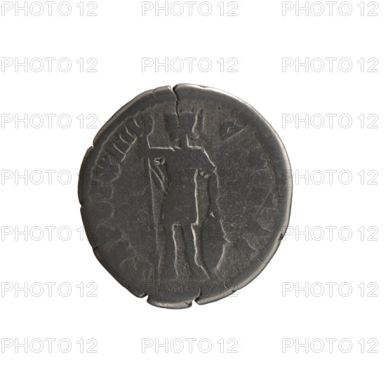 Denarius, Marcus Aurelius (121–180; Roman emperor 161–180), caesar 139–161; Antoninus Pius (86–161; Roman emperor 138–161) issuer; Antoninus Pius (86–161), Marcus Aurelius (heir to the throne 138–161) — iconography: Roman deities, shields, Mars, spears. Obverse: Head of Marcus Aurelius without a cap facing right, legend 'AVRELIVS CAESAR A, PII F'. Reverse: Mars stands frontally, head turned left, right hand holding a spear with the head down, left hand resting on a shield, legend 'TR POT XIIII - COS II'. Date: 159–160. Culture: Roman Empire. Place: Rome. Object type: coin (denarius). Dimensions: diameter 17.0–18.0 mm; weight 2.80 g; axis 0°.