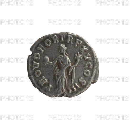 Denarius of Marcus Aurelius (121–180; Roman emperor 161–180). Obverse: head of Marcus Aurelius with laurel wreath facing right, inscription IMP M AVREL ANTONINVS AVG. Reverse: Providentia standing left, holding a globe in her right hand and a cornucopia in her left, inscription PROV DEOR TR P XV COS III. Iconography: Marcus Aurelius; personification Providentia; cornucopia. Date: 161. Place: Rome, Roman Empire. Medium: coin. Diameter: 16.0 mm (one measurement) and 18.5 mm (another); weight 2.90 g; axis 0°.