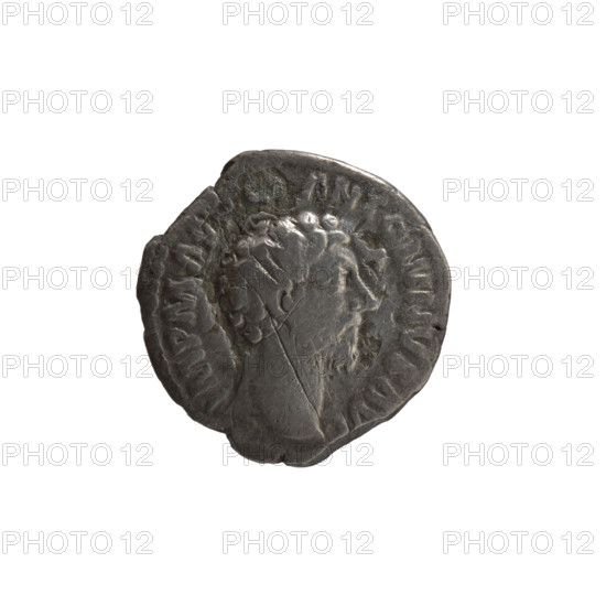Denarius of Marcus Aurelius (121–180; Roman emperor 161–180). Obverse: head of Marcus Aurelius uncovered facing right, legend 'IMP M AV ANTONINVS AVG.' Reverse: Providentia standing left, holding a globe in her right hand and a cornucopia in her left, legend 'PR, DEOR TR P XV COS III.' Date: 161. Roman Empire (27 BC–476), Rome. Coin; diameter 16.5 mm; weight 3.10 g; axis 0°.