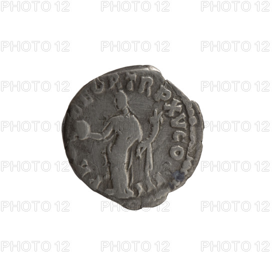 Denarius of Marcus Aurelius (121–180; Roman emperor 161–180), obverse: head of Marcus Aurelius uncovered facing right, inscription IMP M AV ANTONINVS AVG; reverse: Providentia standing left, holding a globe in her right hand and a cornucopia in her left, inscription PR DEOR TR P XV COS III; dated 161; Roman Empire (27 BC–476), Rome; coin; diameter 16.5 mm; weight 3.10 g; axis 0°.