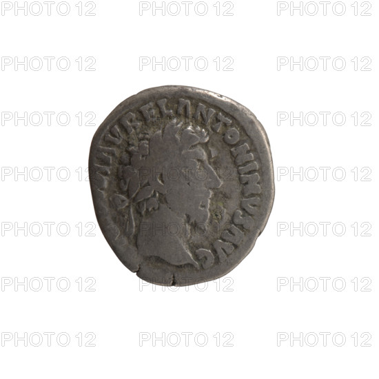 Denarius, Marcus Aurelius (121–180; Roman emperor 161–180), issuer Marcus Aurelius — obverse: head of Marcus Aurelius with laurel wreath facing right, inscription M AVREL ANTONINVS AVG; reverse: Concordia seated left, holding a patera in her right hand and resting her left hand on the figure of Spes, who stands on a cornucopia, inscription CON, ORD AVG TR P XVI all around, COS III in exergue. Date: 161–162. Roman Empire; Rome. Coin. Diameter 16.0–17.5 mm, weight 2.70 g, axis 0°.