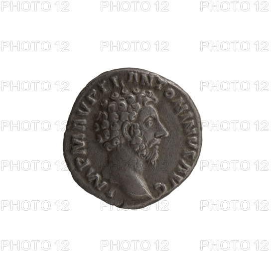 Denarius, Marcus Aurelius (121–180; Roman emperor 161–180), issuer: Marcus Aurelius. Obverse: head of Marcus Aurelius uncovered facing right, inscription IMP M AVREL ANTONINVS AVG. Reverse: Providentia standing left, holding a globe in her right hand and a cornucopia in her left, inscription PROV DEOR TR P XVI COS III. Date: 161–162. Roman Empire (27 BC–476), Rome. Coin. Diameter: 16.0–16.5 mm. Weight: 3.20 g. Axis: 165 degrees.