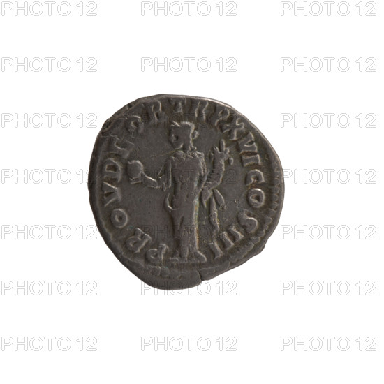 Denarius of Marcus Aurelius (121–180; Roman emperor 161–180). Obverse: Head of Marcus Aurelius with laurel wreath facing right, inscription 'IMP M AVREL ANTONINVS AVG'. Reverse: Providentia standing left, holding a globe in her right hand and a cornucopia in her left, inscription 'PROV DEOR TR P XVI COS III'. Date: 161–162. Roman Empire (27 BC–476), Rome. Coin; diameter 17.0 mm, weight 3.35 g, axis 0 degrees.