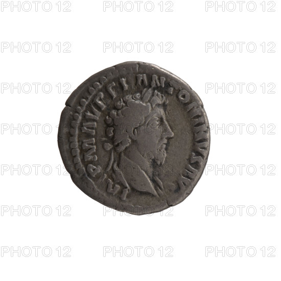 Denarius of Marcus Aurelius (121–180; Roman emperor 161–180), 161–162. Obverse: Head of Marcus Aurelius with laurel wreath and drapery on the left shoulder facing right, legend IMP M AVREL ANTONINVS AVG. Reverse: Providentia standing left, holding a globe in the right hand and a cornucopia in the left, legend PROV DEOR TR P XVI COS III. Roman Empire; Rome. Coin; diameter 18.0 mm; weight 3.05 g; axis 180°.