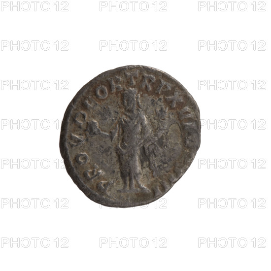 Denarius, Marcus Aurelius (121–180; Roman emperor 161–180), issuer; bust of Marcus Aurelius without a covering, in armor, facing right, inscription M ANTONINVS AVG; reverse: Providentia standing left, holding a globe in her right hand and a cornucopia in her left, inscription PROV DEOR TR P XVI C, III; personifications, globe (attribute), cornucopia; iconography of Marcus Aurelius; dated 161–162, Roman Empire (27 BC–476), Rome; coin: diameter 15.0–16.5 mm, weight 2.60 g, axis 180°