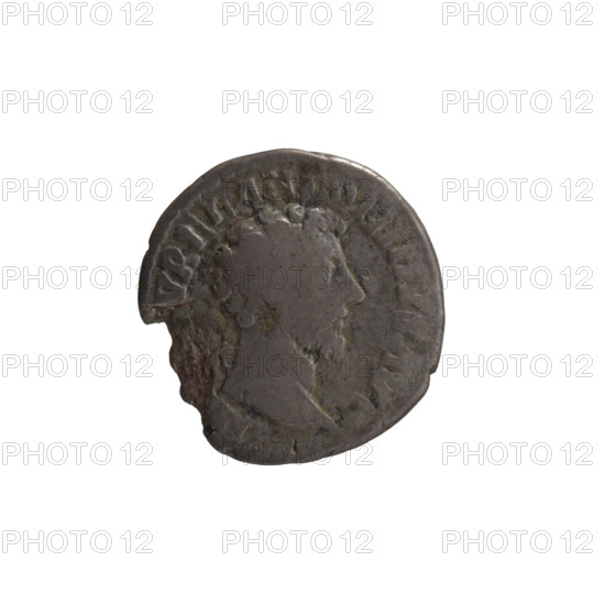 Denarius, Marcus Aurelius (121–180; Roman emperor 161–180), issuer. Obverse: Head of Marcus Aurelius uncovered facing right, legend VREL ANTONINVS AVG. Reverse: Providentia standing left, holding a globe in her right hand and a cornucopia in her left, legend PROV DEOR TR P XVI CO, III. Date: 161–162. Culture: Roman Empire (27 BC–476). Place: Rome. Object type: coin. Material: silver. Diameter: 16.0–16.5 mm. Weight: 2.50 g. Axis: 0 degrees.