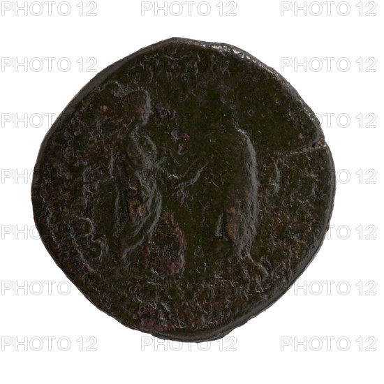 dupondius; issuer: Marcus Aurelius (121–180; Roman emperor 161–180); obverse: head of Marcus Aurelius with radiant crown facing right, inscription IMP CAES EL TONI AV (around); reverse: Marcus Aurelius and Lucius Verus (Roman emperor; 130–169) standing opposite and shaking hands, Marcus Aurelius holding a scroll, inscriptions CO CO AV XVI (around), in section CO I, in fields SC, date 161–162; iconography: radiant crown, Marcus Aurelius, Lucius Verus, shaking hands, scrolls; material: coin; Roman Empire (27 BC–476), Rome; dimensions: diameter 25.0–25.5 mm, weight 11.25 g, axis 180°.