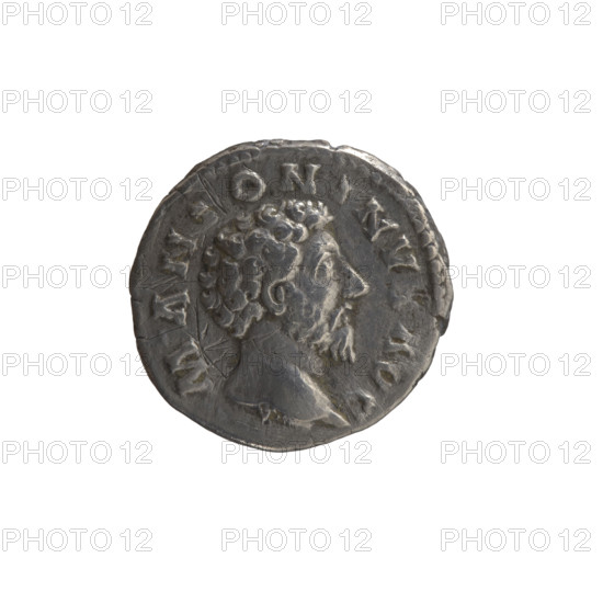 Denarius of Marcus Aurelius (121–180; Roman emperor 161–180), issuer Marcus Aurelius. Obverse: head of Marcus Aurelius uncovered, facing right, inscription M ANTON NVS AVG. Reverse: Concordia seated left, holding a patera in her right hand and resting her left hand on the figure of Spes, who stands on a cornucopia; inscription CONCORD AVG TR P XVII, COS III. Date: 162–163. Roman Empire (27 BC–476), Rome. Coin; diameter 17.0–17.5 mm, weight 2.80 g, axis 0°. Icons: personifications, paterae, cornucopias.