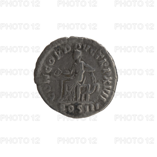 Denarius, Marcus Aurelius (121–180; Roman emperor 161–180), issuer. Obverse: Head of Marcus Aurelius uncovered facing right, inscription M ANTONINVS AVG. Reverse: Concordia seated left, holding a patera in her right hand, resting her left hand on the figure of Spes, who stands on a cornucopia; inscription CONCORD AVG TR P XVII, COS III. Date: 162–163. Roman Empire (27 BC–476). Coin. Diameter 17.0–17.5 mm, weight 2.80 g, axis 0°.