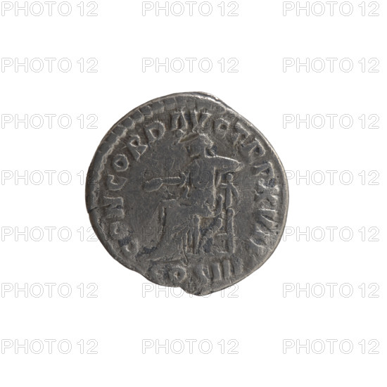 Denarius, Marcus Aurelius (121–180; Roman emperor 161–180), issuer. Obverse: Head of Marcus Aurelius uncovered facing right, inscription IMP M ANTONINVS AVG. Reverse: Concordia seated left, holding a patera in her right hand, resting her left hand on the figure of Spes; under the seat is a cornucopia, inscription CONCORD AVG TR P XVII; COS III. Date: 162–163. Roman Empire (27 BC–476), Rome. Coin; diameter 16.5 mm; weight 2.50 g; axis 180°.