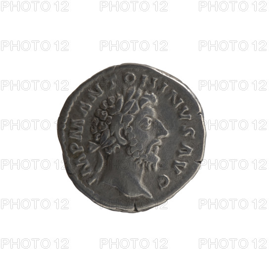 Denarius of Marcus Aurelius (121–180; Roman emperor 161–180), 162–163. Obverse: Head of Marcus Aurelius with laurel wreath facing right, legend IMP M ANTONINVS AVG. Reverse: Providentia standing left, holding a globe in her right hand and a cornucopia in her left, legend PROV DEOR TR P XVII COS III. Iconography includes personifications, globe (attribute), cornucopias. Roman Empire (27 BC–476), Rome. Coin; diameter 17.5 mm, weight 2.95 g, axis 180°.