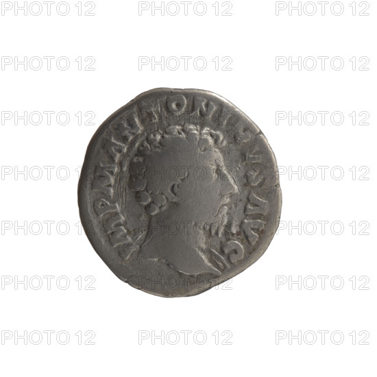 Denarius of Marcus Aurelius (121–180; Roman emperor 161–180), issuer: Marcus Aurelius. Obverse: Head of Marcus Aurelius uncovered, with drapery on the left shoulder, facing right, legend IMP M ANTON NVS AVG. Reverse: Providentia standing left, holding a globe in the right hand and a cornucopia in the left, legend PROV DEOR TR P XVII COS III. Date: 162–163. Roman Empire (27 BC–476), Rome. Coin: diameter 16.5–17.0 mm, weight 2.85 g, axis 180°.